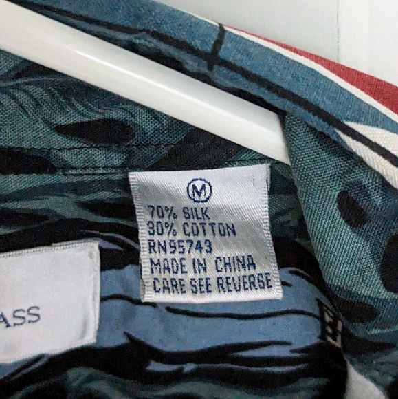 Bill Blass Silk / Cotton Hawaiian Style Button Down Shirt - M - Picture 4 of 4